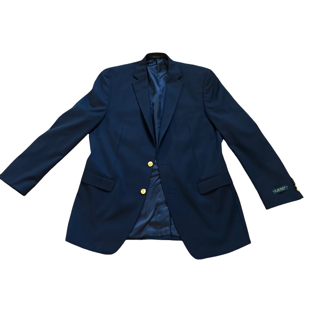 Ralph Lauren Navy Blue Blazer Sports Coat with Gold Buttons Men’s Size 42L - Picture 6 of 10